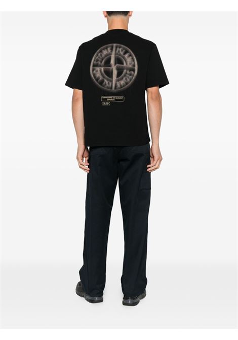t-shirt combed organic cotton jersey uomo nera STONE ISLAND | K2S15 2100037 S0197V0029